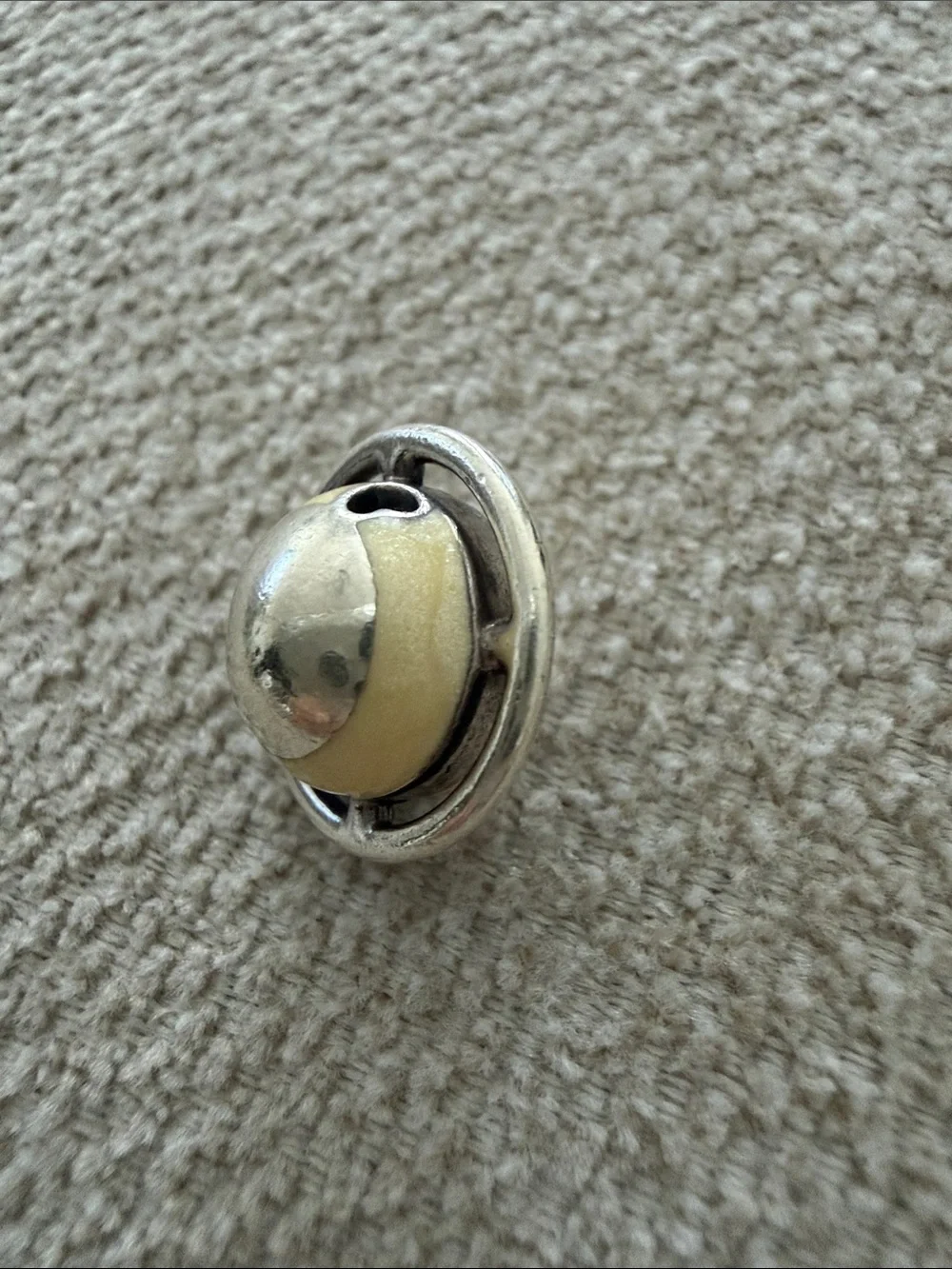 Pandora Silver and Cream Charm Bead Set